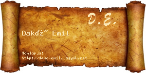 Dakó Emil névjegykártya