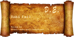 Dakó Emil névjegykártya