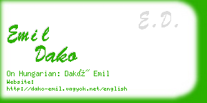 emil dako business card